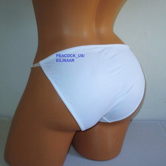 Victorias Secret Optic White Adjustable String Bikini Panty M L XL Smooth Silky - Picture 4 of 5